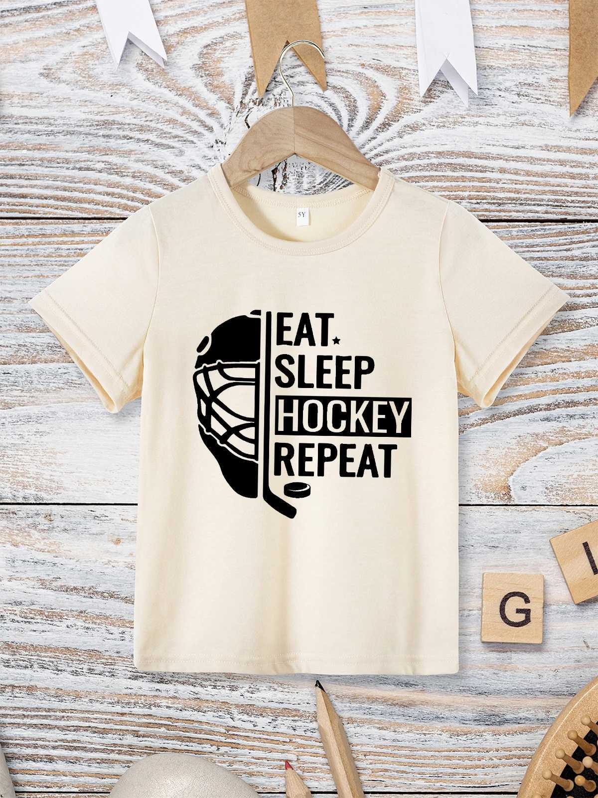 Hockey Lover Boy T-shirt Hipster Cool Urban Streetwear Summer Casual Kids Shirt Short Sleeve Black Tops 3 to 7 Year ChildrenT250306
