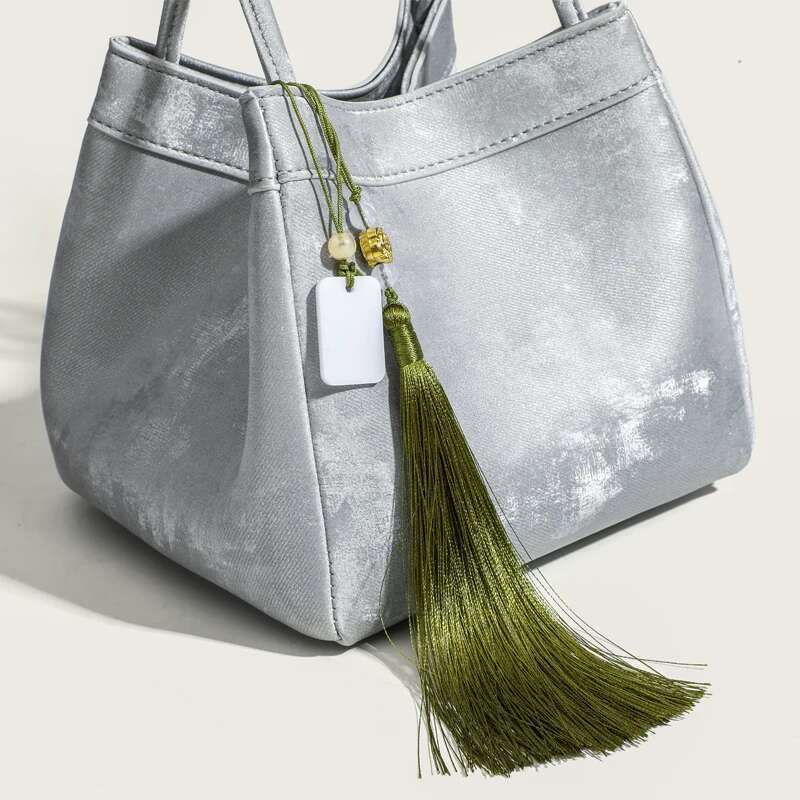 Free Custom Name Mini Bucket Bags For Women Designer Handbag Purse 2025 New In PU Gradient Color Hanging Tassels Shoulder
