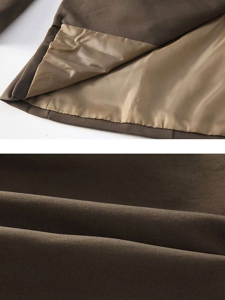 LANMREM Belt Spliced Design Blazer Women Vintage Notched Collar Single Button Coat Fashion 2025 Spring New Clothing 2Aa4613