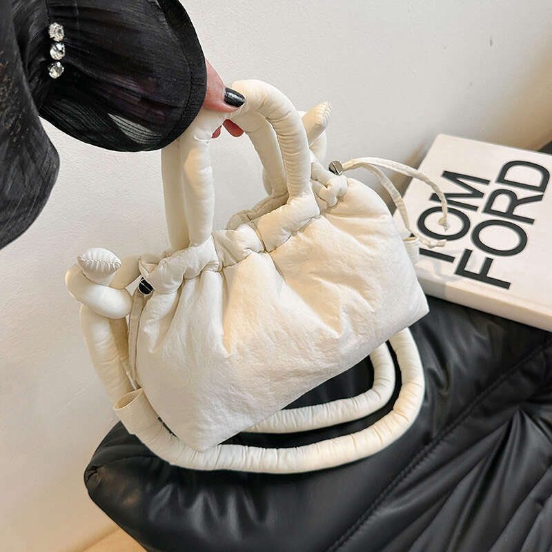 Nylon Backpack, Down Cotton, Fashionable Handheld Makeup Bag, Lightweight Single Shoulder Crossbody Bucket Bags