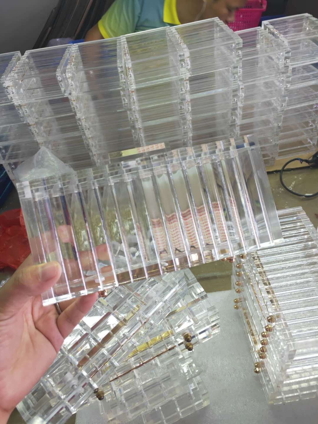 New Dinner Ice Cracked Transparent Women's Single Shoulder Diagonal Straddle Bag Vintage lucite evening bag