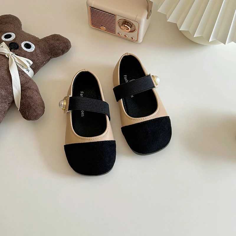 Girls Mary Janes Shoes Fashion Kids Moccasin Shoes Color Matching Children Pearls Princess Shoes Spring Autumn Fashion 2024T250306