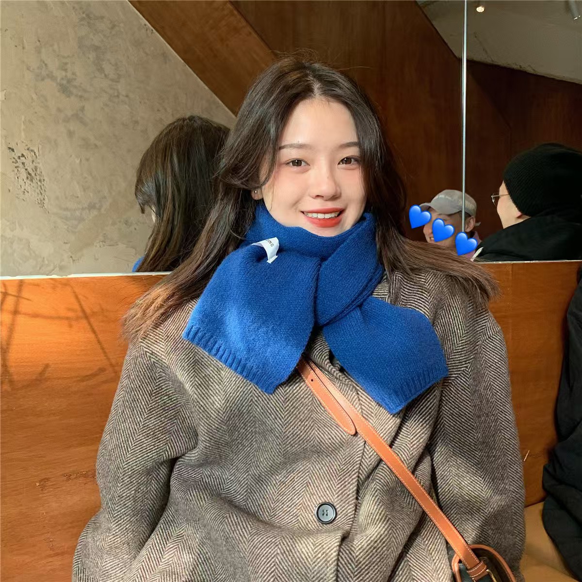 K057 Korean version of the same Korean version ins small scarf for girls autumn and winter knitted wool Korean version versatile student scarf in stoc
