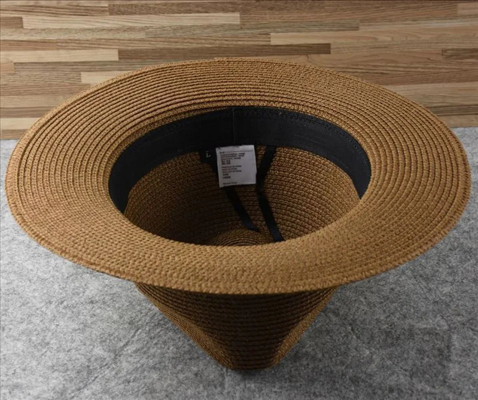 Over Size Straw Sun Hat for Men Big Head 62cm Panama Hats Male Outdoor Fishing Beach Foldable Jazz Top Hat Sunscreen Visor Hat 250303