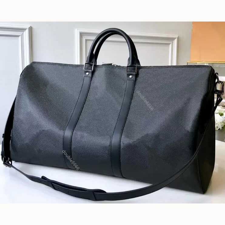 Top Quality Man Fashion Duffle Bag flower plaid leather Travel Bags Mens Handle Luggage Gentleman Business Tote with Shoulder Strap messenger bag