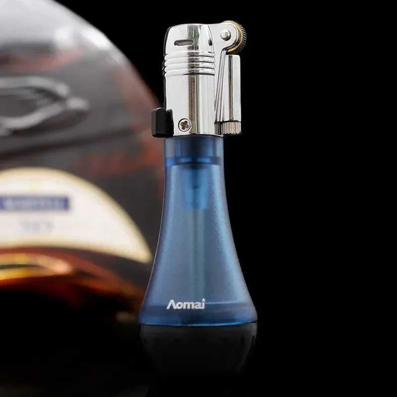 Butane Gas Lighter with Fire Lock Inflatable Ghost Flame Funny Lighters Gringding Wheel Flint Cigarette LighterC250305