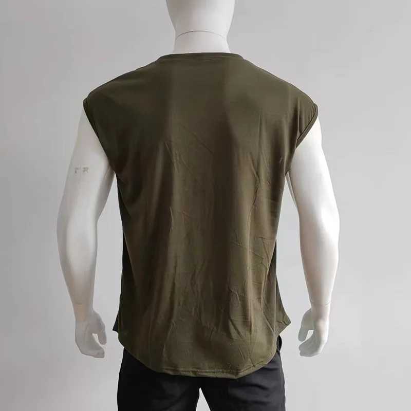 Summer Mens Gym Vest Quick Dry Loose Fitness Exercise Wide shoulder Sports Sleeveless Shirt Bodybuilding Tank TopT250318