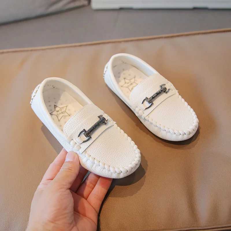 Baby Boy Dress Loafers Soft Bottom Non-slip Kids Casual Shoes for Girls Leather Moccasins 2024 New Designer Toddler FlatsT250306