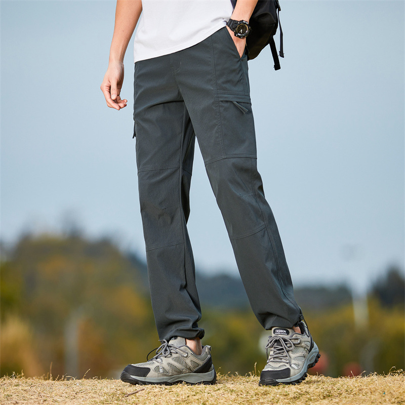 tracksuit Mountain style thin assault women, sports and casual quick drying multi pocket work pants, straight leg oversized hiking pants for men