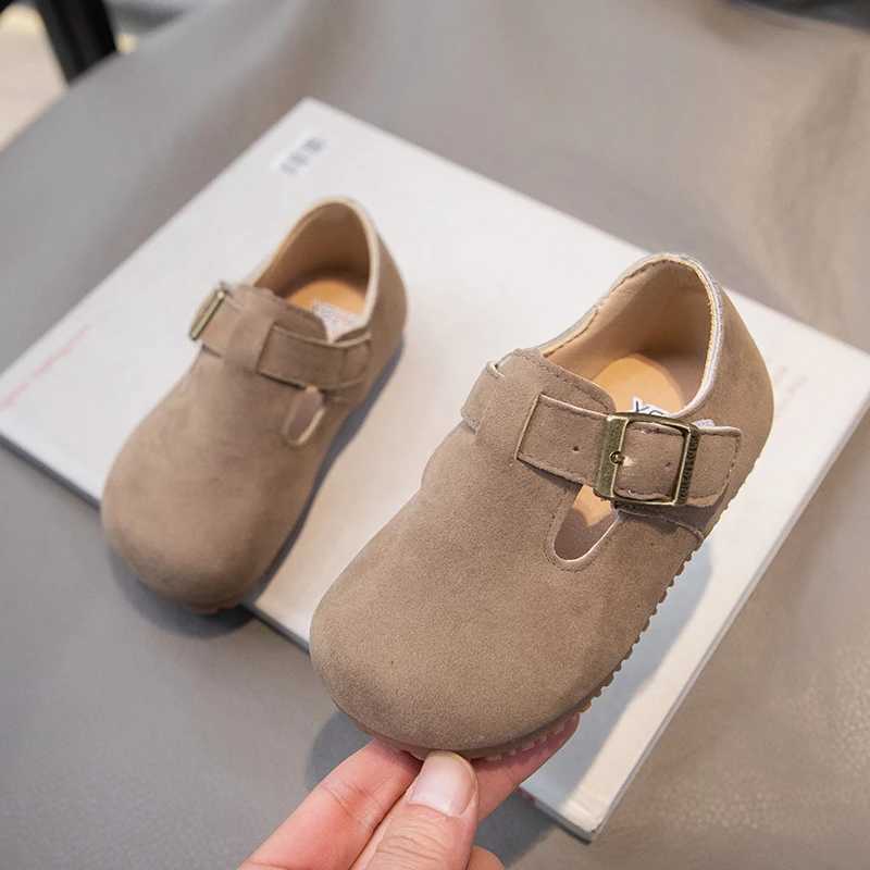 Kids Fashion Boys Casual Shoes Round-toe Buckle Soft Breatheable T-Strap Cute Children Girls Flats Solid Color Drop Shipping PUT250306