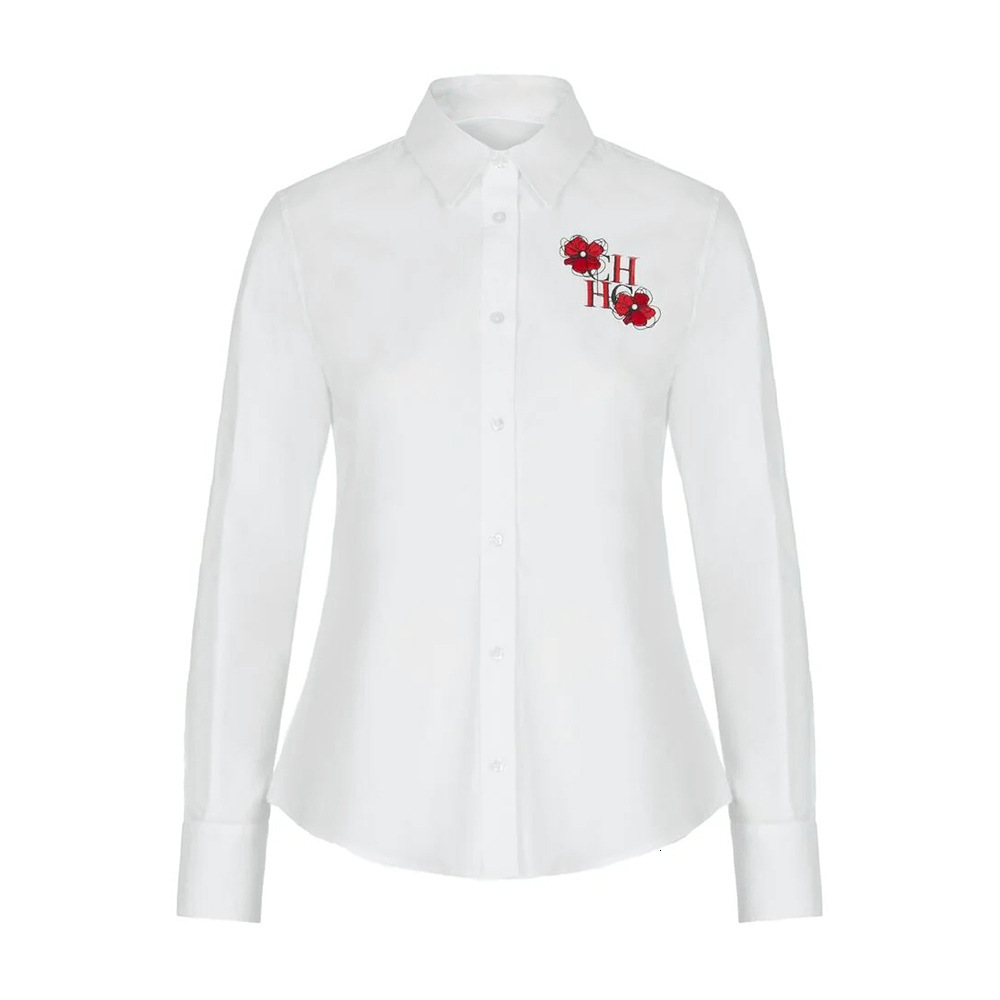 CHCH Classic Trendy Long Sleeve Fashion Versatile Top Polo Collar Women's Shirt