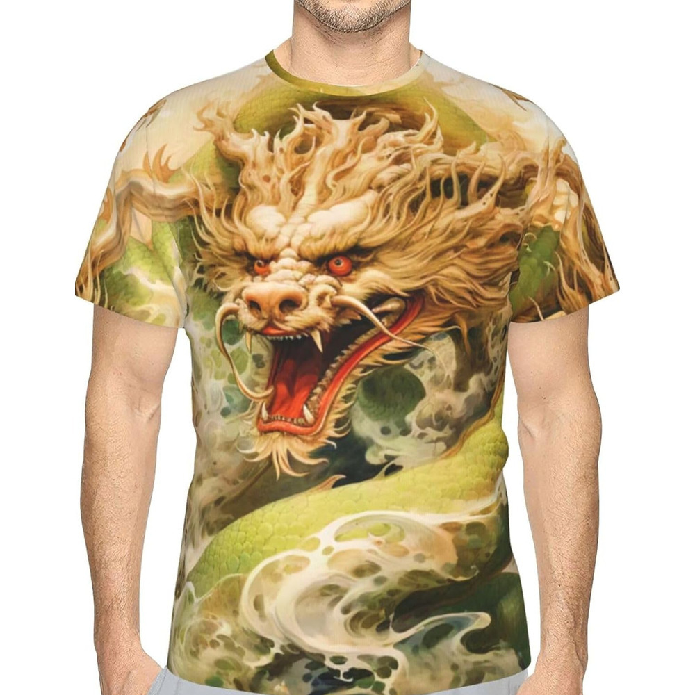 Mens T shirt Fantasy Dragon 3D Printed T-Shirt for Men and Women - Mythical Dragon Graphic Casual Trendy Crew Neck Tops Tee tee Casual tops summer clo