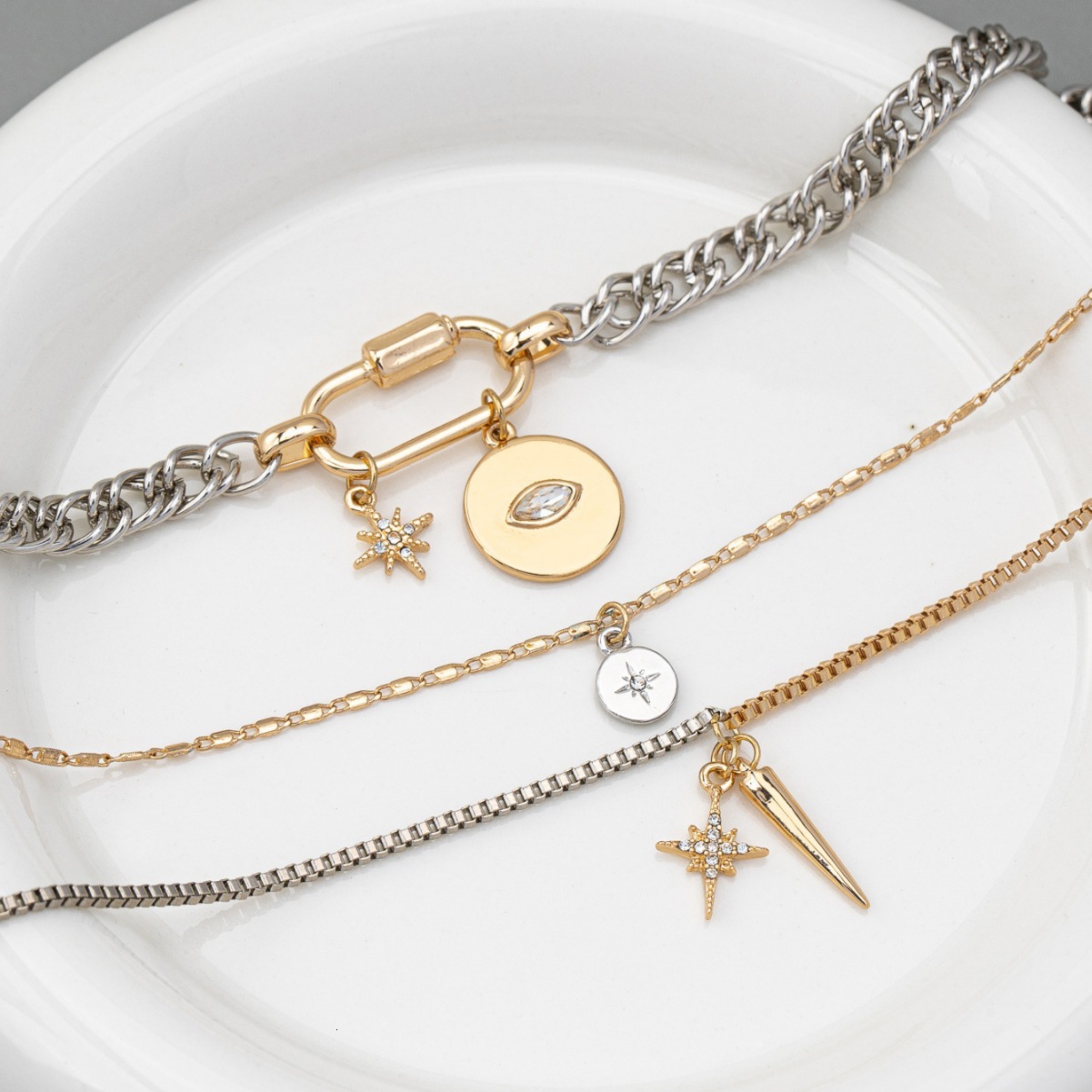 Fashion Personality Exaggerated Original Trend Eyes Pendant Multi-layer Necklace Women's Jewelry