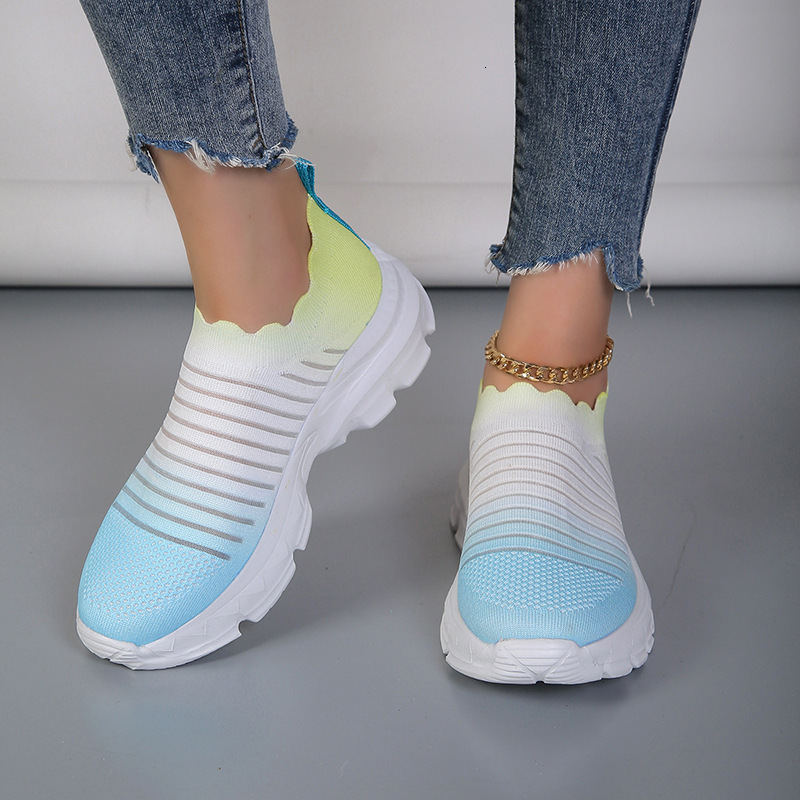Casual 2025 Single Shoes Summer Mesh Gradient Women's New Large Size ddmykukumalu