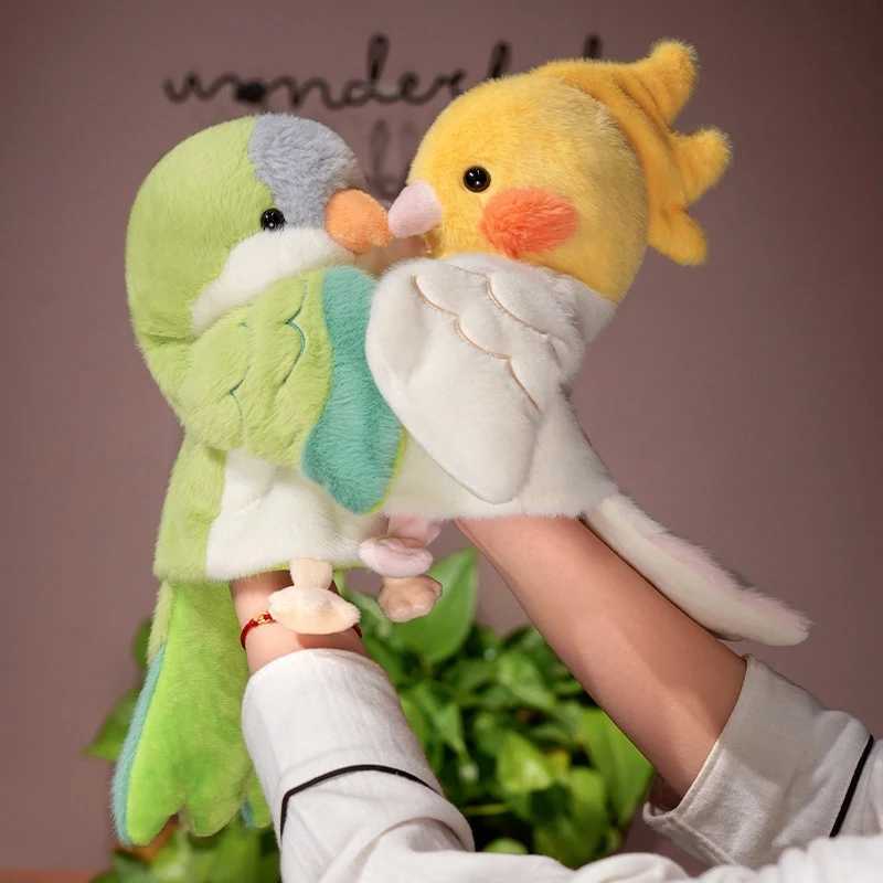 Free shipping Bird Soft Stuffed Toy Parrot Cosplay Plush Doll Educational Baby Toys Kawaii atiel/Budgerigar/Monk Parakeet Hand Puppet