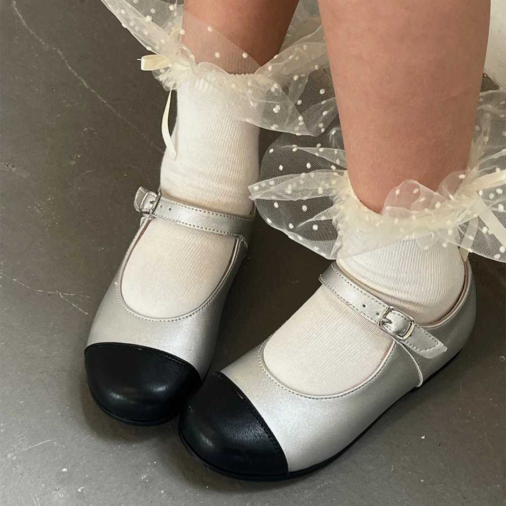 Genuine Leather Childrens Flats Fashion Mary Jane Girls Casual Shoes High Quality Cow Leather Mixed Colors Kids Dance ShoesT250306