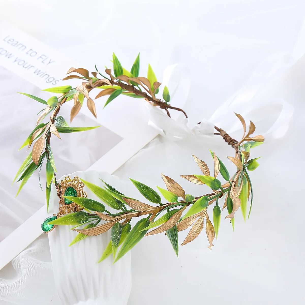 Retro Elf Costume Accessories - Woven Forest Garland Judge Eyebrow Pendant Elf Ears for Role-playing Party X250306