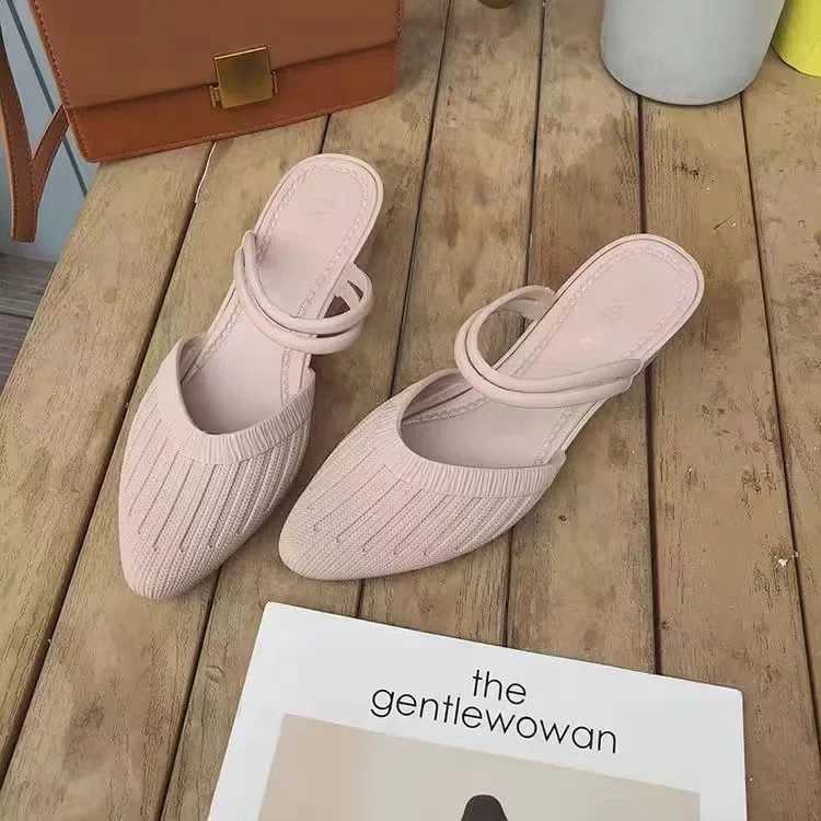 Fiable Casual Womens Sandals Spring Summer Half Slippers Outdoor Wear PU Li PVC Sold Cfortable Ladies Slippers Y250306