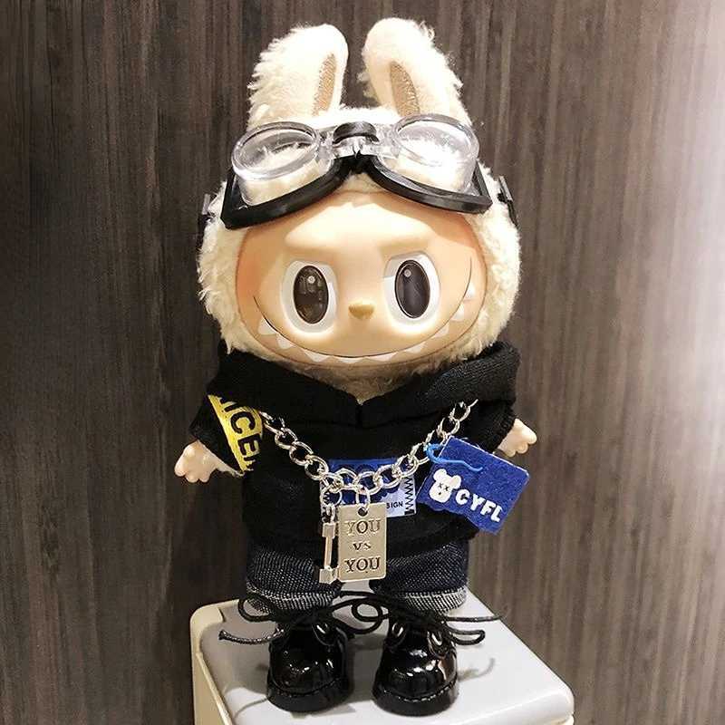 17cm Cute Mini Labubu Clothes Plush Hoodie Idol Dolls Jumpsuit Clothing Fans Overalls No Doll Accessories for Korea Kpop ExoT250307