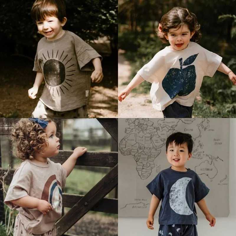Child Tees Versatile Casual Sports T Pullover Shirt Toddler Brand New Cute Print Solid Tops 2023 Summer Costume For Girls Boys T250603