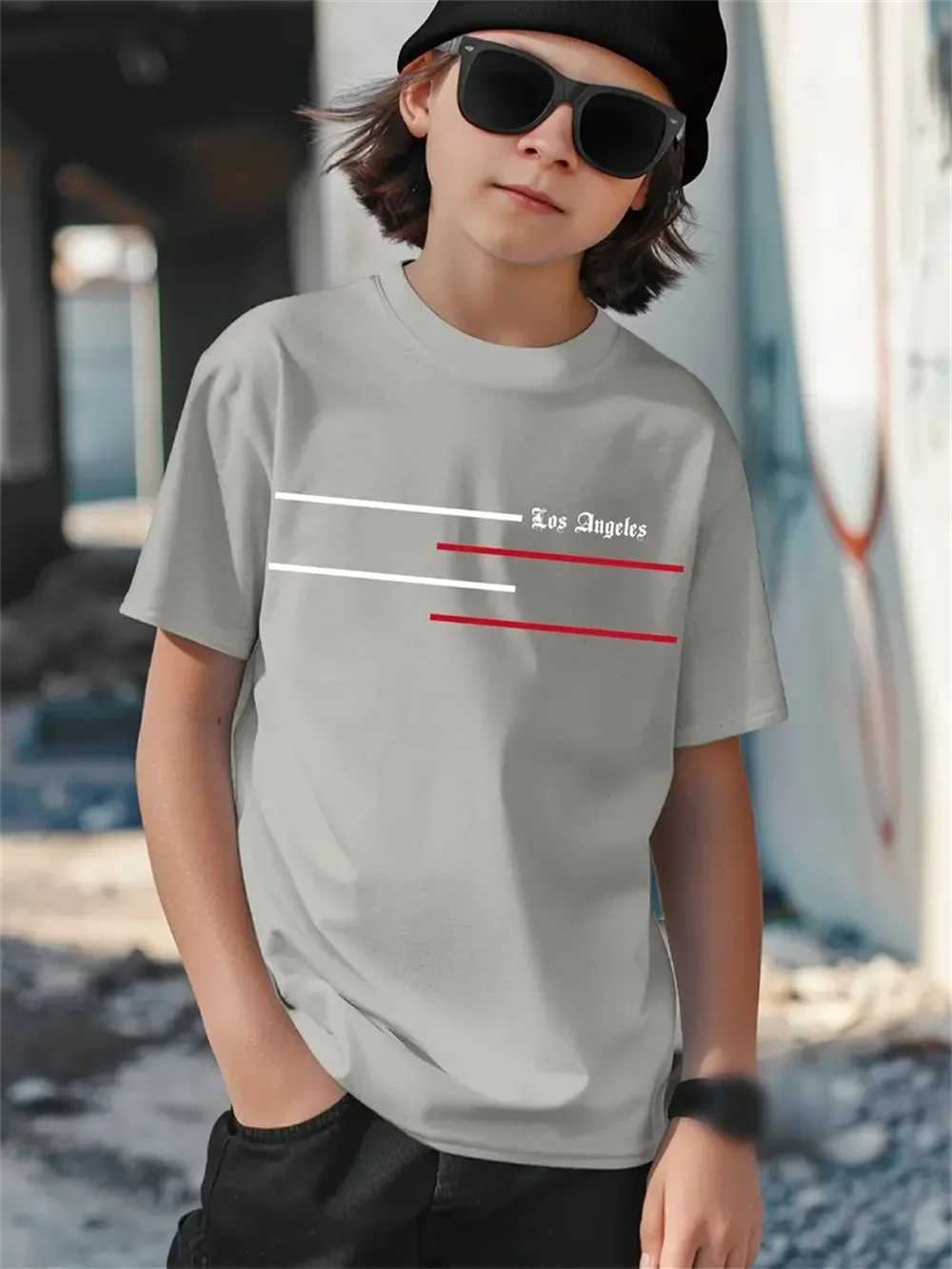 Simple Letter 3d Print Tee Shirt Short Sleeve Childrens Clothing Fashion T Shirt For Boys Top Tee Kids Boys ClothesT250306