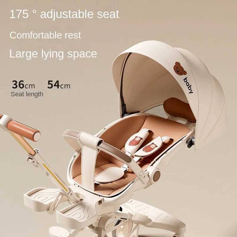 Lightweight stroller Childrens stroller baby can lie down and sit High Landscape Two-way Seat Foldable Multifunctional StrollerXJ250306