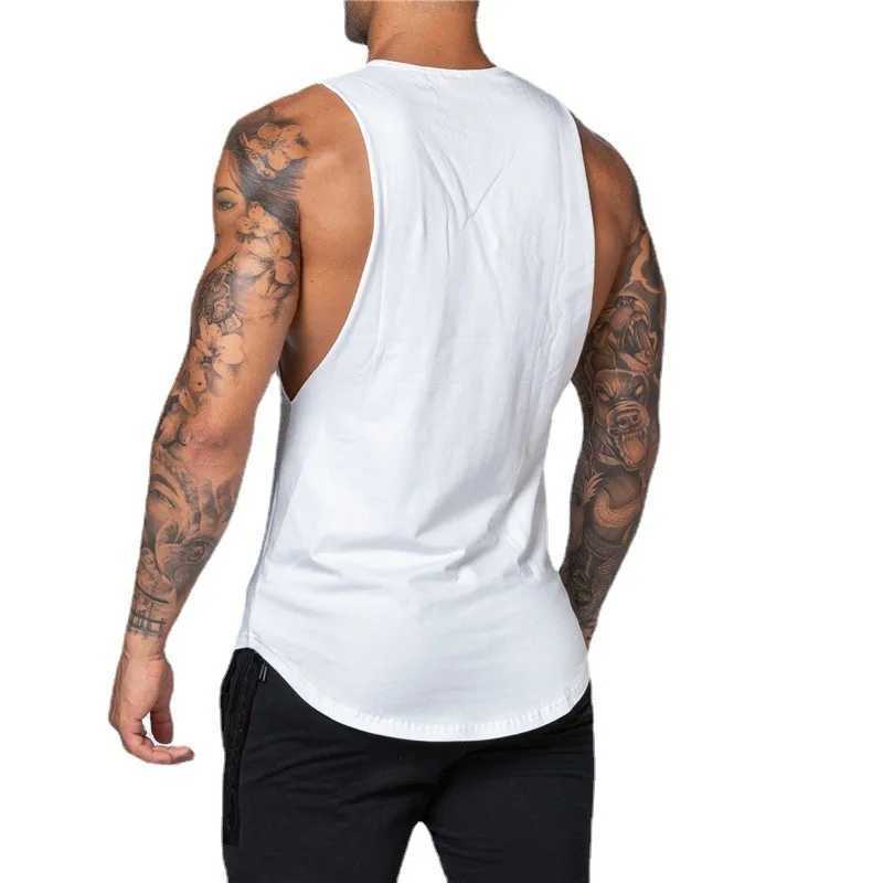 Summer Gym Training Tank Top Mens Loose Sleeveless T-shirt Basketball Sweatshirt CanvasT250318