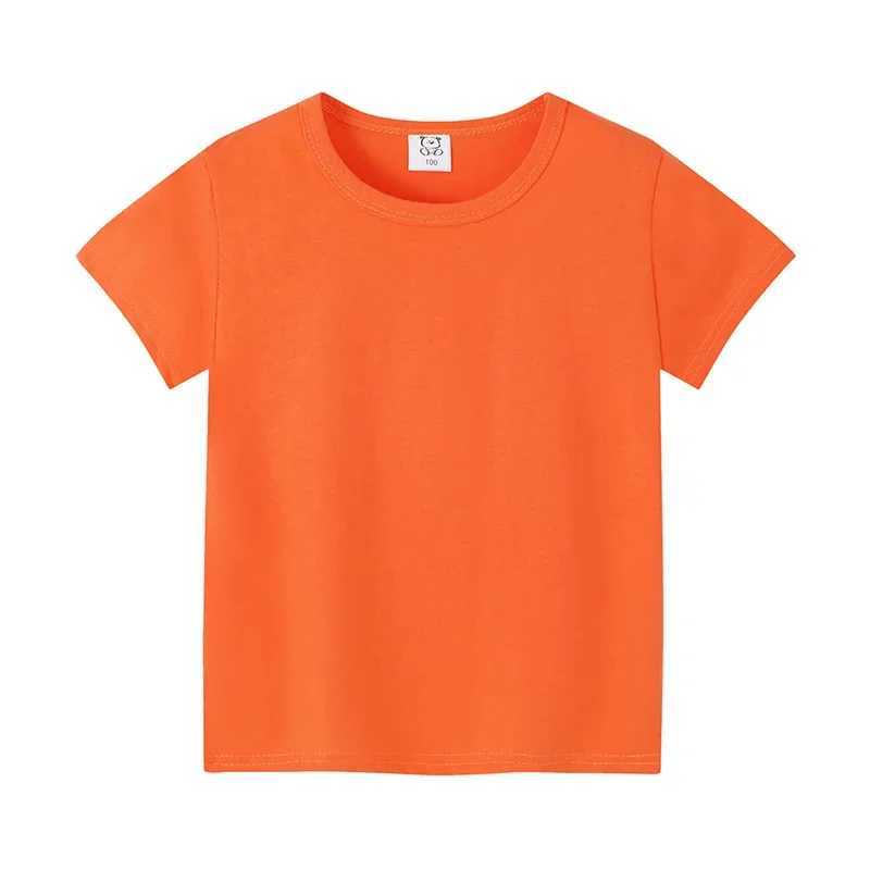 2-12Years Summer childrens short sleeve T-shirt cotton baby clothes boys girls blank Infant T-shirt Kids shirt solid tees topsT250306