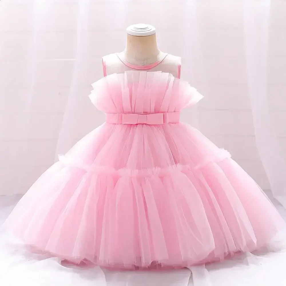 Baby Yellow Dress For Girls Kids Wedding Bridesmaid Dresses Toddler Tulle Birthday Princess Party Dress Infant Outfits Vestidos 250305