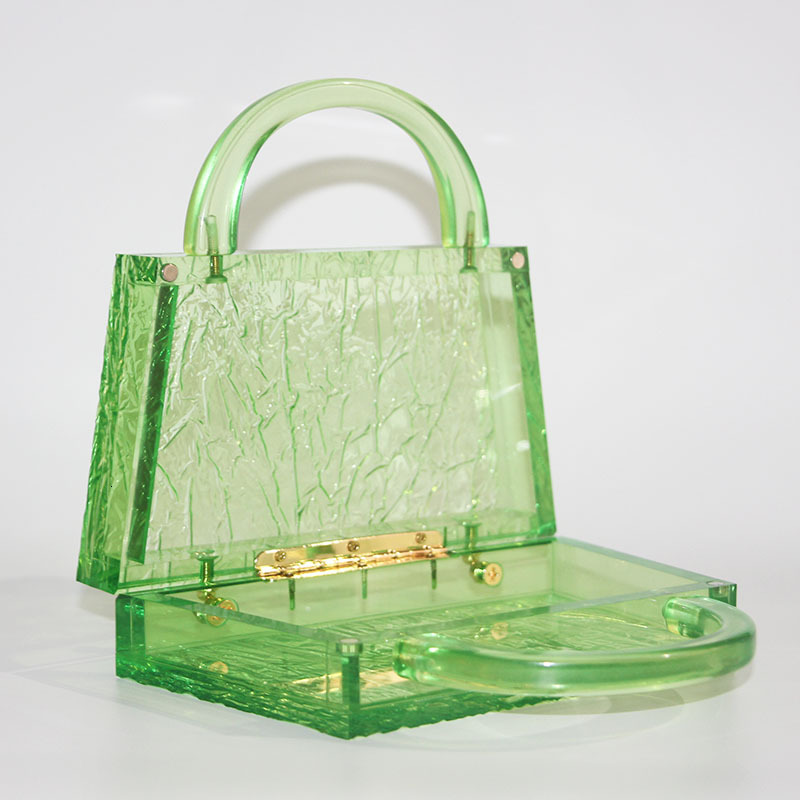 New Transparent Candy Color Fluorescent Green Fashionable Handheld Acrylic For Women Rhinestone Acrylic Clutch Clear Evening Bag For Weddings Parties