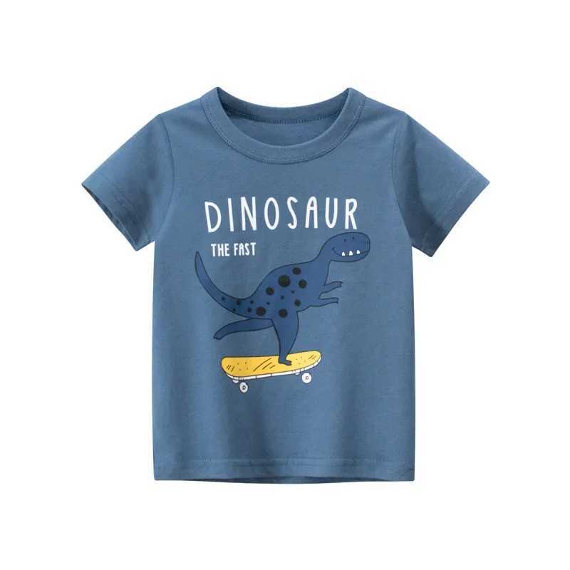 Dinosaur T-Shirts for Boys 2025 Summer New Cartoon Tops Kids Clothes Children Fashion Short Sleeve Cotton Tee ShirtT250306
