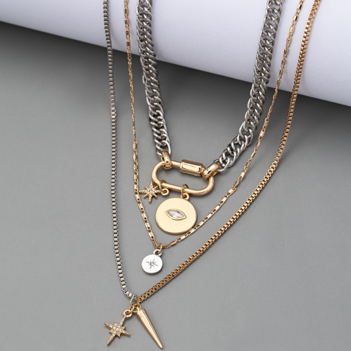 Fashion Personality Exaggerated Original Trend Eyes Pendant Multi-layer Necklace Women's Jewelry