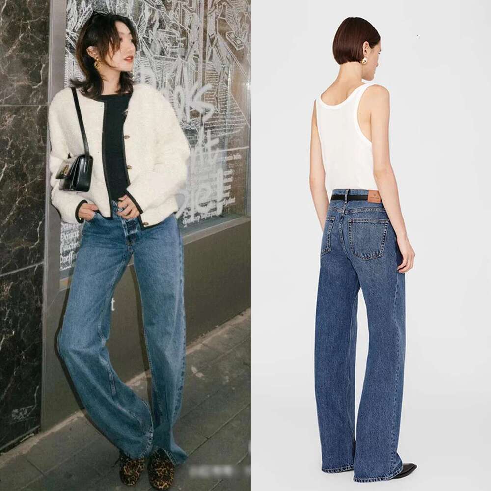 2025 Women's Jeans Fashion Leisure High-Waisted Straight Denim Pants
