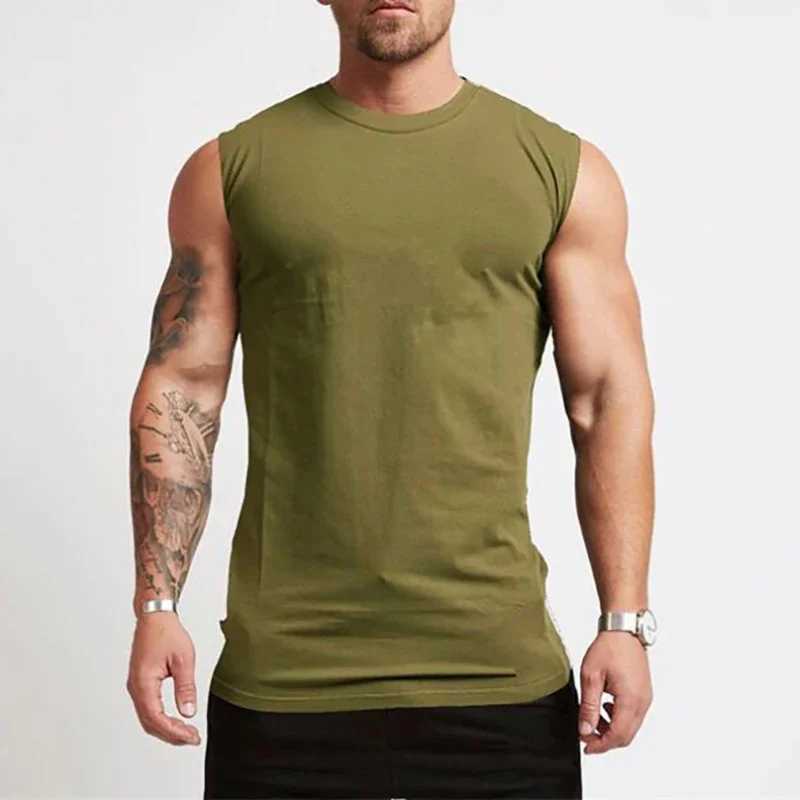 2023 Gym Workout Sleeveless Shirt Tank Top Men Bodybuilding Clothing Fitness Mens Sportwear Vests Muscle Men Tank TopsT250318