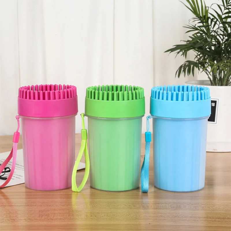 Dog Pet Paw Washing Cup Soft Silicone Combs Portable Outdoor Cleaning Wipe free Automatic Wash Foot Cleaning Bucket Accessories M250306