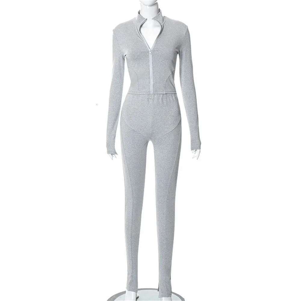 Sibybo New Sexy Sleeve Women 2022 Autumn Slim Solid V-Neck Fiess Fashion Long Pants 2 Pieces Sets Casual Daily KLMY