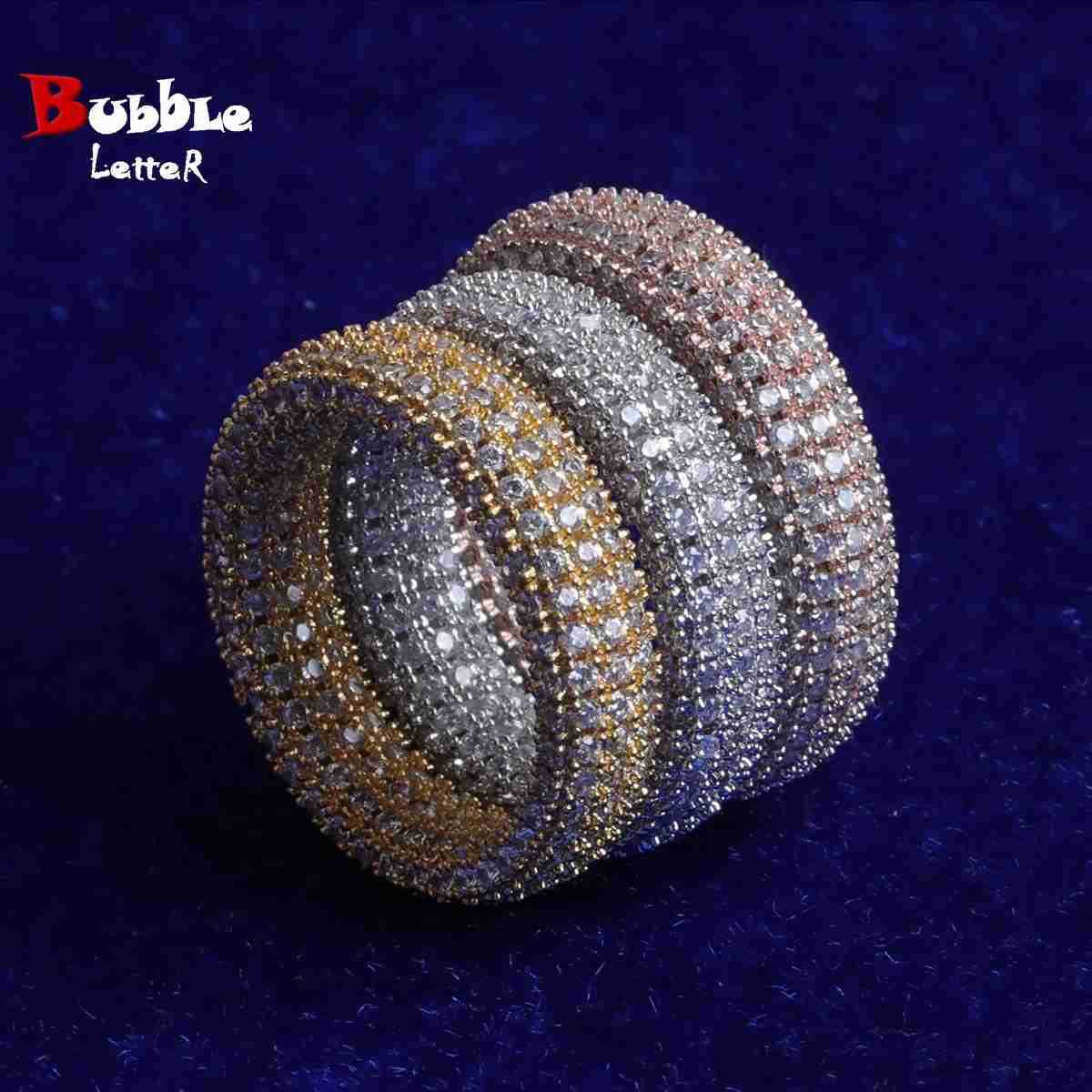 Couple Rings Wind hip-hop full diamond ring real gold electroplating fashionable and personalized trendsetter ring H25303 XQCC