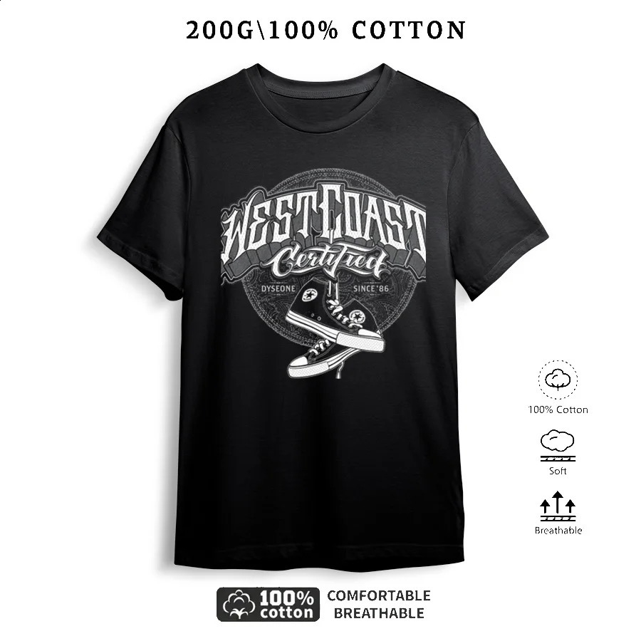 West Street Series Printed American Short Sleeve TShirt Couples Half Tops Mens and Womens 250227Z