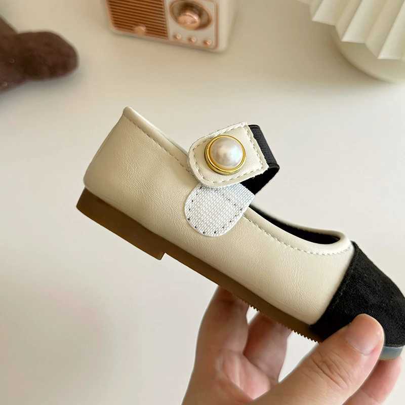 Girls Mary Janes Shoes Fashion Kids Moccasin Shoes Color Matching Children Pearls Princess Shoes Spring Autumn Fashion 2024T250306