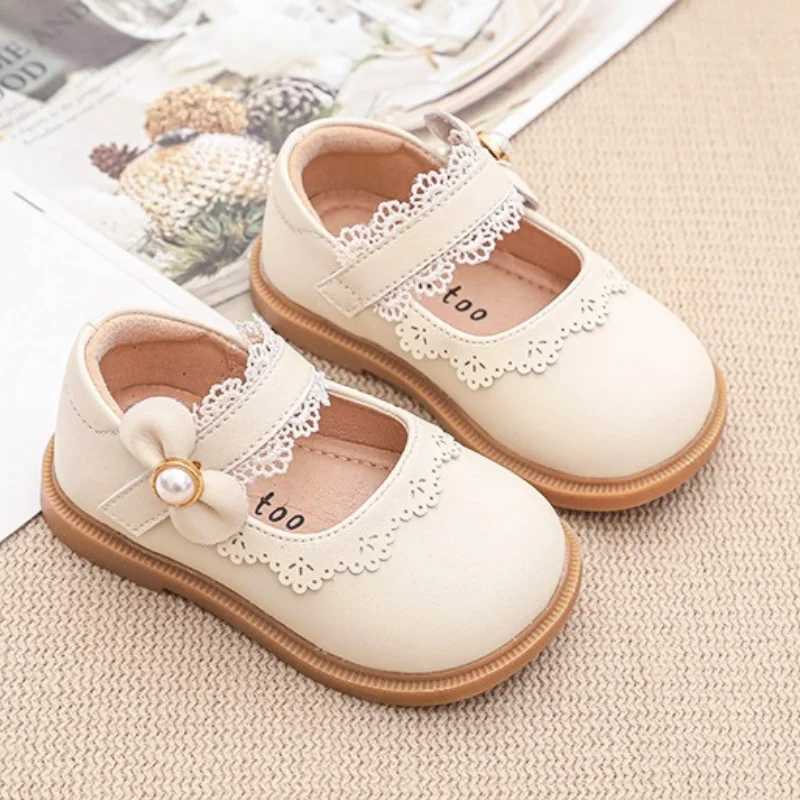 Classic Patent Leather Dress Shoes for Girls Child Chic Bowtie Party Dance Loafers Kids Back to School Oxford Flats Black BeigeT250306