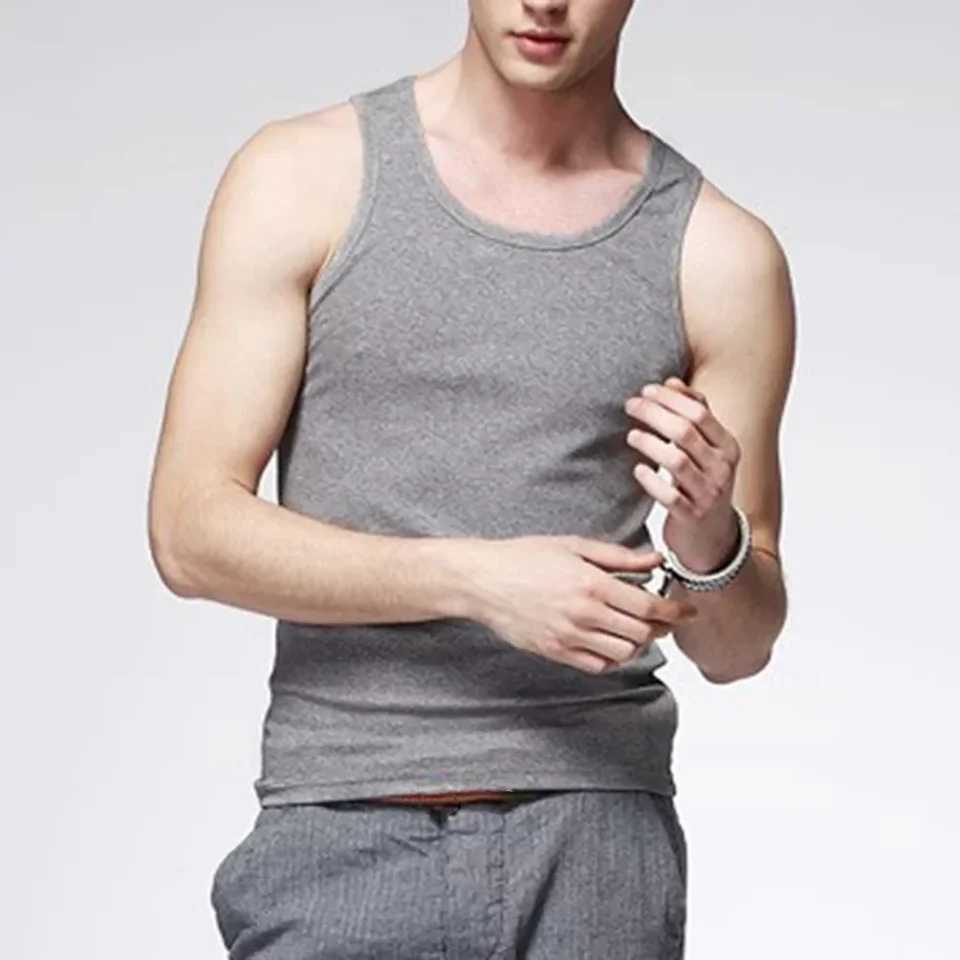 Mens Vests Tank Top Gym Muscle Summer Training Plain Sleeveless T ShirtT250318