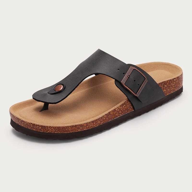 Kidmi Men Clogs Summer Mens Sandal Cork Clog Slippers New Unisex Mules Outdoor Platform Antiskid House Sandals With BuckleC250306