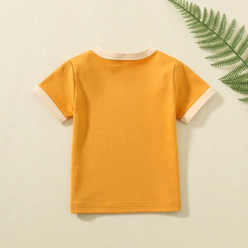 100% Cotton Small Children Summer Short Sleeve T-shirt Boys Girls Color Matching Soft Comfy Tops Tees Kids T-shirts Casual T250603