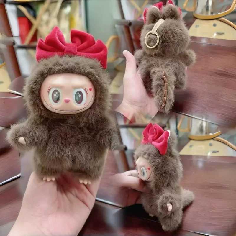 High Quality 1 1 Replica Labubu Mokoko Christmas 14th Anniversary Labubu handmade Change Red Bow Cute Fairy Doll Toy Xmas GiftsT250306