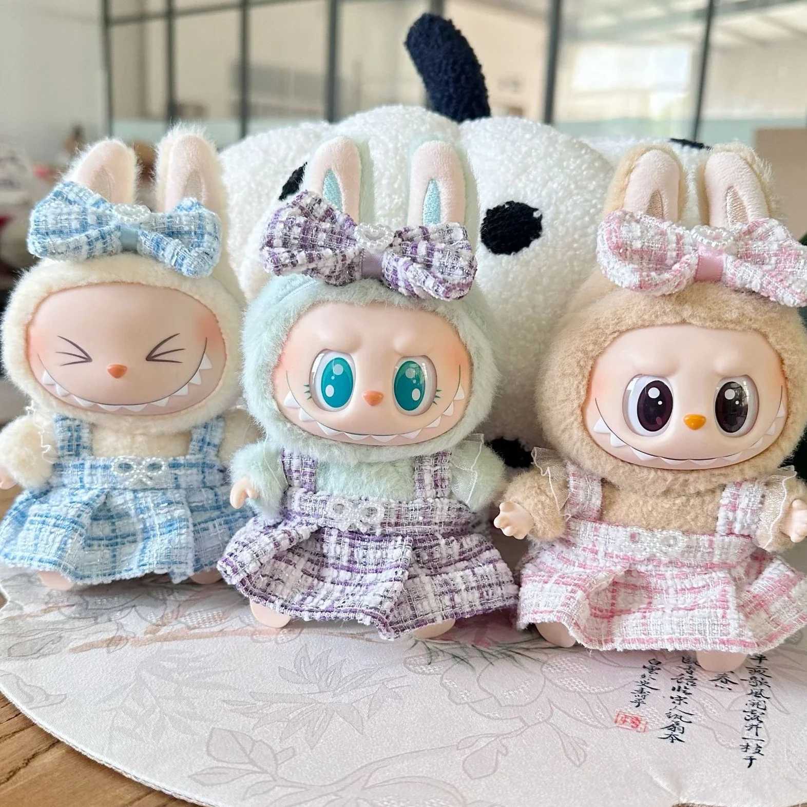 Cute Labubu Doll Clothes Outfit Accessories Classic Dress Set for 17CM V2 Mini Dolls Clothing Girl Kid Gift Labubu RopaT250306