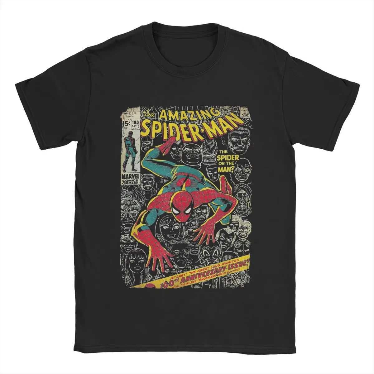 Spider-man Comic Book Anniversary T Shirts Men Cotton T Shirts Crewneck Tee Shirt Short SLeeve Clothing Gift Idea X250306