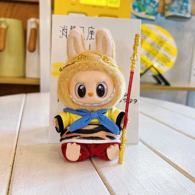 15cm Labubu Sitting Party Clothes Sitting Posture Cloth Doll Clothes Sun Wukong Minions Small Animals Vinyl Suit Doll ClothesT250306