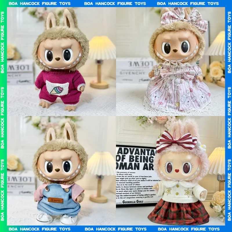 New 2025 Only Clothes Pendant Macaron Cloth Labubu 38cm Kawaii Toy Dolls Beautiful Clothing Lovely Toys Ornaments New Year GiftsT250306