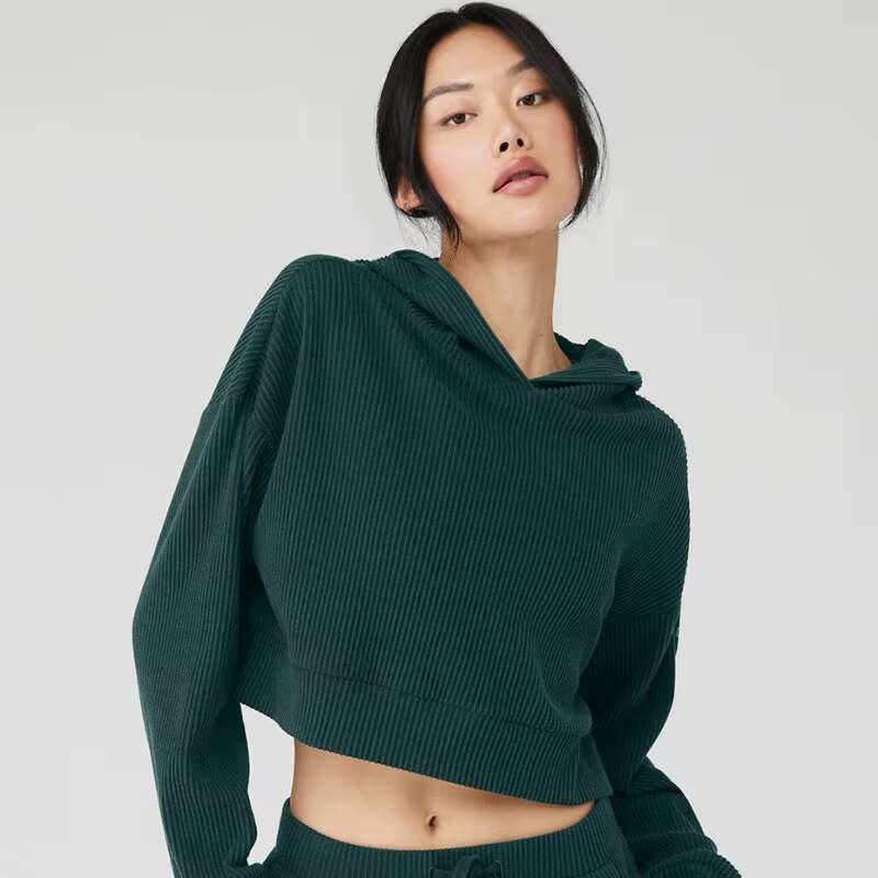 High Quality Plain Custom Cotton Oversized Cropped Women's Terry Boxy Hoodie