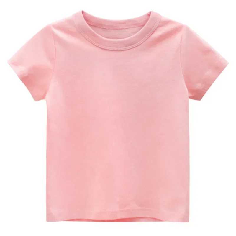 Kids Plain T Shirt Tops for Child Boys Girls Baby pure color Blank Clothes White Black Children Summer Tees 1-16 YearsT250306
